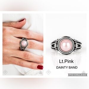 Ocean Outing Dainty Stretchy Band Pink Ring
